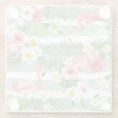 Dessous-de-verre En Verre Flamants roses Et Grèves (Dos)