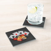 Dessous-de-verre En Verre Flame Poker Casino Black (Incliné)