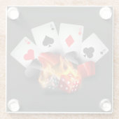 Dessous-de-verre En Verre Flame Poker Casino Black (Dos)