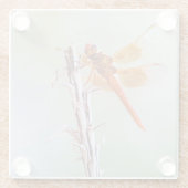 Dessous-de-verre En Verre Flame Skimmer Dragonfly sur Agave (Dos)
