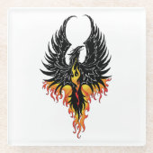 Dessous-de-verre En Verre Flammes tribales Phoenix Firebird (Devant)
