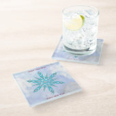 Dessous-de-verre En Verre Fléau de neige diamant (Incliné)