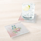 Dessous-de-verre En Verre Fleur (Incliné)