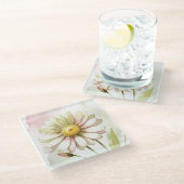 Dessous-de-verre En Verre Fleur aquarelle Daisy Moderne Professionnel (Incliné)