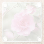 Dessous-de-verre En Verre Fleur de Camellia rose doux (Dos)