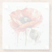 Dessous-de-verre En Verre Fleur de Crimson (Dos)