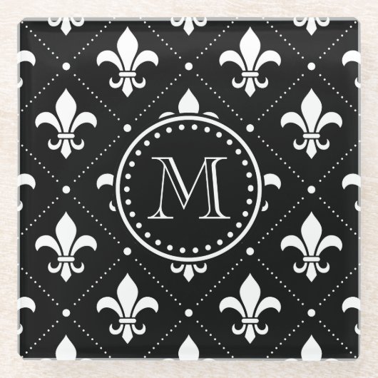 Dessous-de-verre En Verre Fleur De Lis Motif (Devant)