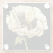 Dessous-de-verre En Verre Fleur de pavot à crème sur Arrière - plan noir (Dos)