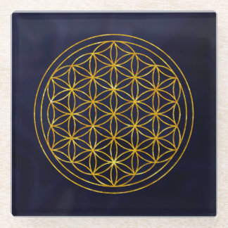 Dessous-de-verre En Verre fleur de vie, géométrique sacrée, zen, chakra,