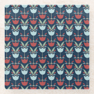 Dessous-de-verre En Verre Fleur géométrique : Ornement Vintage multicolore