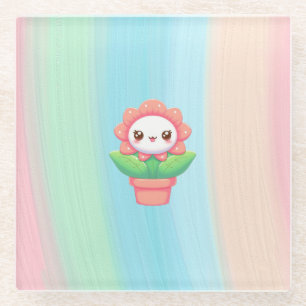 Dessous-de-verre En Verre Fleur mignonne, capricieuse en pot