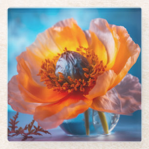 Dessous-de-verre En Verre Fleur orange