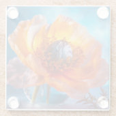 Dessous-de-verre En Verre Fleur orange (Dos)