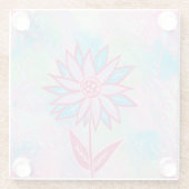 Dessous-de-verre En Verre Fleur Pastel à main mignonne (Dos)