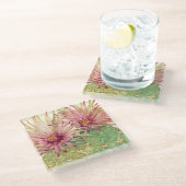 Dessous-de-verre En Verre Fleur rose de cactus (Incliné)