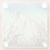 Dessous-de-verre En Verre Fleur sauvage Et Étoiles (Dos)