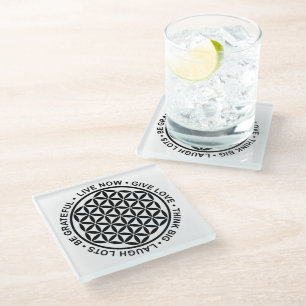 Dessous-de-verre En Verre Fleur Symbole De Vie - Règles De Vie 1