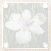Dessous-de-verre En Verre Fleur tropicale blanche (Dos)