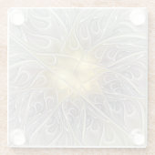 Dessous-de-verre En Verre Fleurir Avec Or Moderne Fleur Abstraite Fractale (Dos)