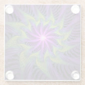 Dessous-de-verre En Verre Fleuron vert violet Art Abstrait fractal moderne (Dos)