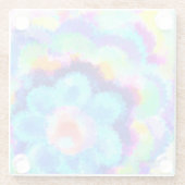 Dessous-de-verre En Verre Fleurs aquarelles colorées (Dos)