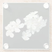 Dessous-de-verre En Verre Fleurs blanches (Dos)