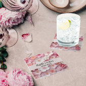 Dessous-de-verre En Verre Fleurs blanches roses noms mariage