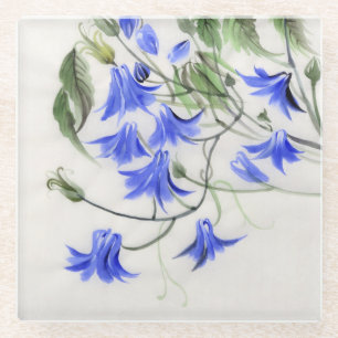 Dessous-de-verre En Verre Fleurs bleues