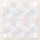 Dessous-de-verre En Verre Fleurs bleues et roses (Dos)