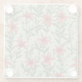 Dessous-de-verre En Verre Fleurs cardinales et motif feuille (Dos)