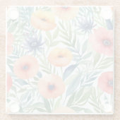 Dessous-de-verre En Verre Fleurs d'aquarelle motif (Dos)