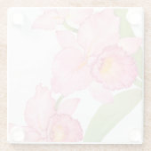 Dessous-de-verre En Verre Fleurs d'aquarelle rose exotique (Dos)