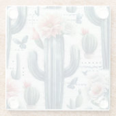 Dessous-de-verre En Verre Fleurs de cactus (Dos)