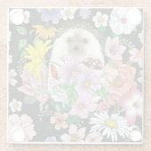 Dessous-de-verre En Verre Fleurs de hérisson mignonnes (Dos)