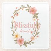 Dessous-de-verre En Verre Fleurs de mellow (Devant)