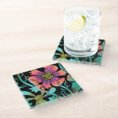 Dessous-de-verre En Verre Fleurs de néon (Incliné)