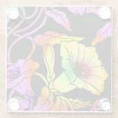 Dessous-de-verre En Verre Fleurs de néon (Dos)