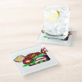 Dessous-de-verre En Verre Fleurs de Noël (Incliné)