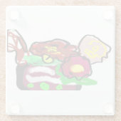 Dessous-de-verre En Verre Fleurs de Noël (Dos)