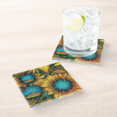 Dessous-de-verre En Verre Fleurs de soleil (Incliné)