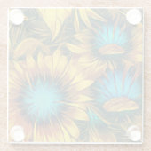 Dessous-de-verre En Verre Fleurs de soleil (Dos)