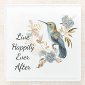 Dessous-de-verre En Verre Fleurs d'Hydrangea Colibri   (Devant)