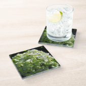 Dessous-de-verre En Verre Fleurs d'hydrangées vertes (Incliné)