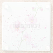 Dessous-de-verre En Verre Fleurs d'orchidées roses (Dos)