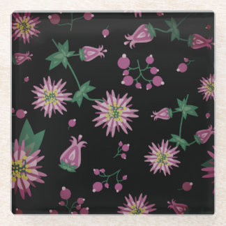 Dessous-de-verre En Verre Fleurs et baies Fog