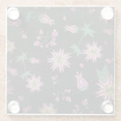 Dessous-de-verre En Verre Fleurs et baies Fog (Dos)