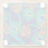 Dessous-de-verre En Verre Fleurs et plumes (Dos)