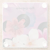 Dessous-de-verre En Verre Fleurs et vinyle (Dos)