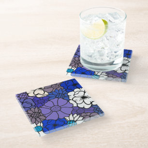 Dessous-de-verre En Verre Fleurs Éternelles Dans Coaster Crépuscule