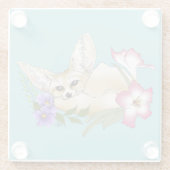 Dessous-de-verre En Verre Fleurs Fennec Fox mignonnes (Dos)